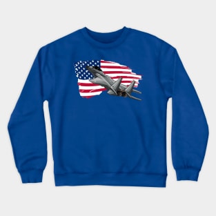 American Flag Usa Airplane Jet Crewneck Sweatshirt